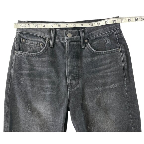 GRLFRND Karolina Black High Rise Straight Ripped Jeans Wild Thing 25 $195 - Picture 4 of 13